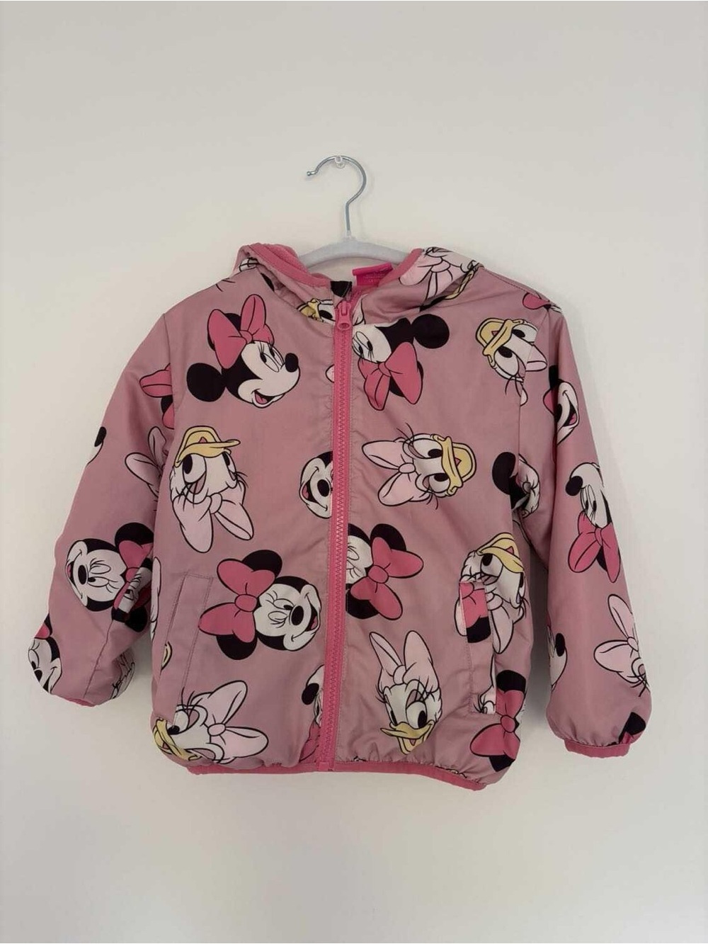 Disney Girls Pink Minnie & Daisy Hooded Lined Jacket